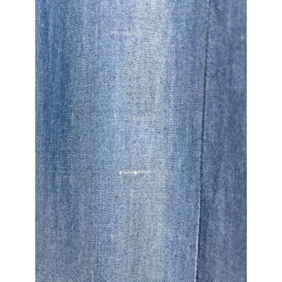 Zara Trafaluc Denim Makers Navy V-neck Raw Hem Maxi Dress Size X-Small - Picture 7 of 10